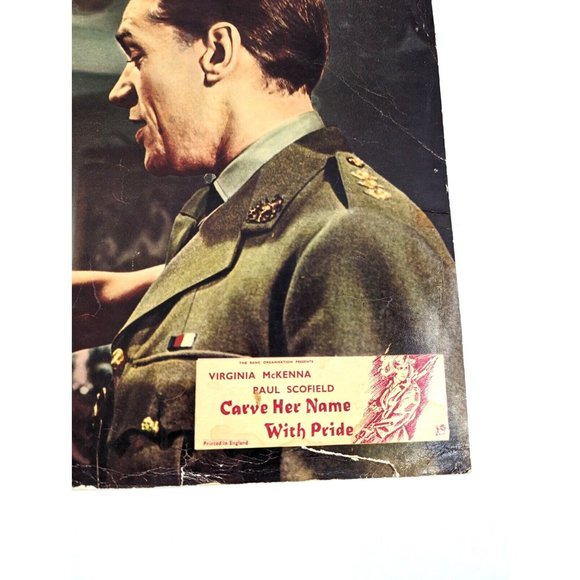 Carve Her Name With Pride 1958 Lobby Card Movie Poster War Drama British WWII - Picture 3 of 7